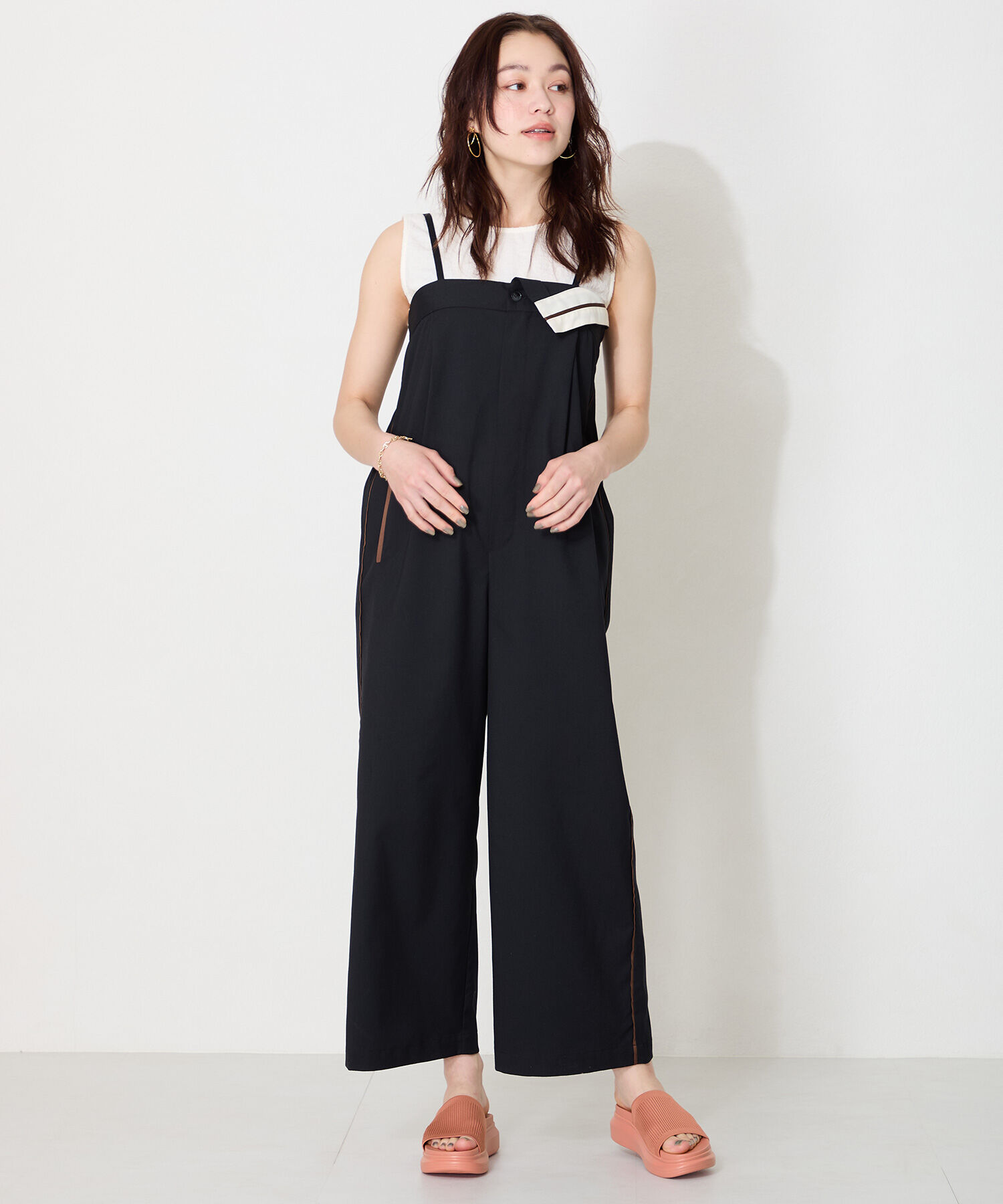 WA Oriental TRaffic「厚底ニットミュールサンダル/52215 サンダル 厚底 ニット ミュール 人気 トレンド」|サンダル|