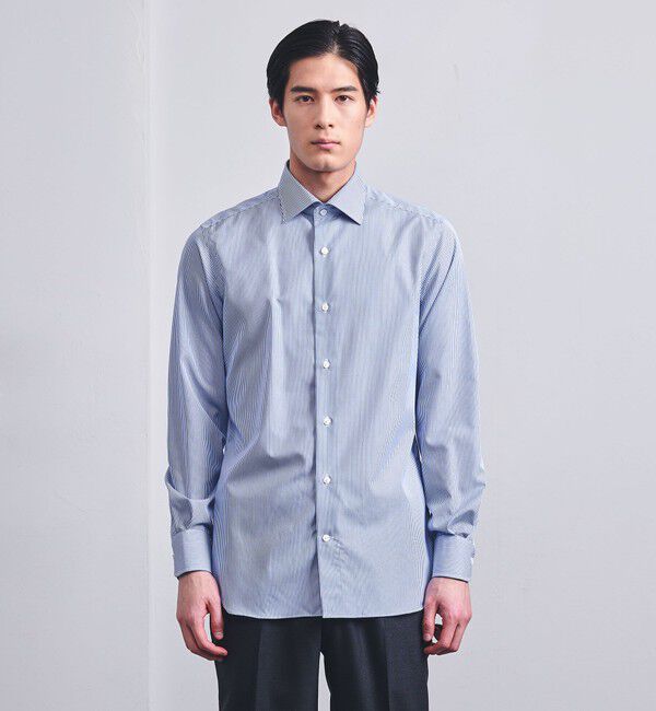 UNITED ARROWS「イージーケア AG キャンディストライプ セミワイドカラーシャツ -抗菌防臭-」|シャツ・ブラウス|