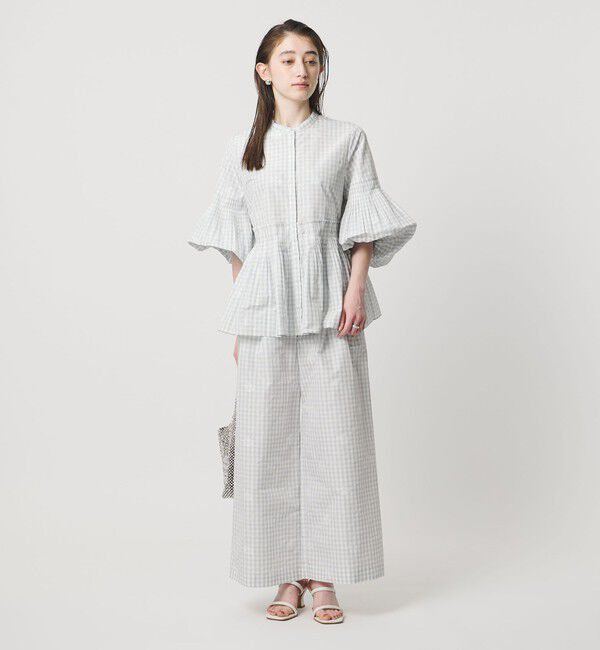 UNITED ARROWS「ギンガムチェック フラワー ジャガード ワイドパンツ ‐ウォッシャブル‐」|その他|