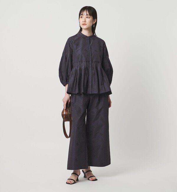 UNITED ARROWS「ギンガムチェック フラワー ジャガード ワイドパンツ ‐ウォッシャブル‐」|その他|