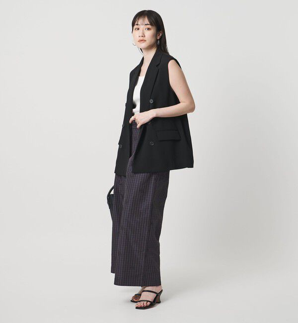 UNITED ARROWS「ギンガムチェック フラワー ジャガード ワイドパンツ ‐ウォッシャブル‐」|その他|