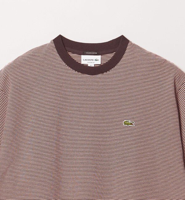 UNITED ARROWS「【別注】＜LACOSTE＞ボーダー クルーネック  Tシャツ」|Tシャツ・カットソー|