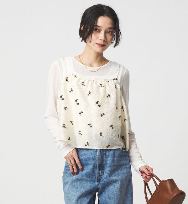 UNITED ARROWS green label relaxing「フラワー ジャガード キャミソール」|キャミソール|