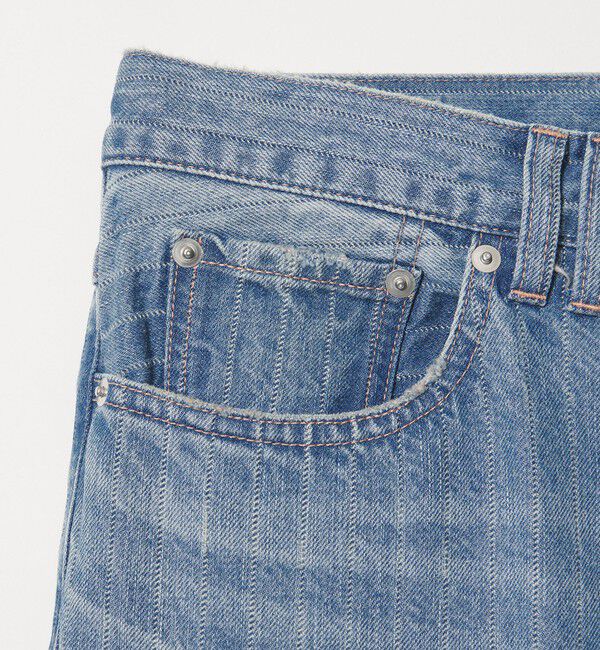 MONKEY TIME「ドビー ストライプ デニム バギー パンツ」|チノ|