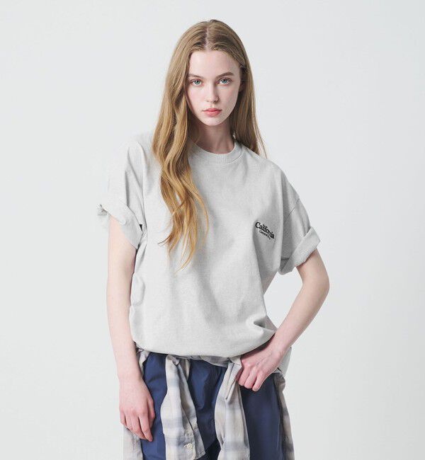 California General Store「＜CGS.＞オーガニック コットン クルーネック ロゴ Tシャツ」|Tシャツ・カットソー|LT.GRAY