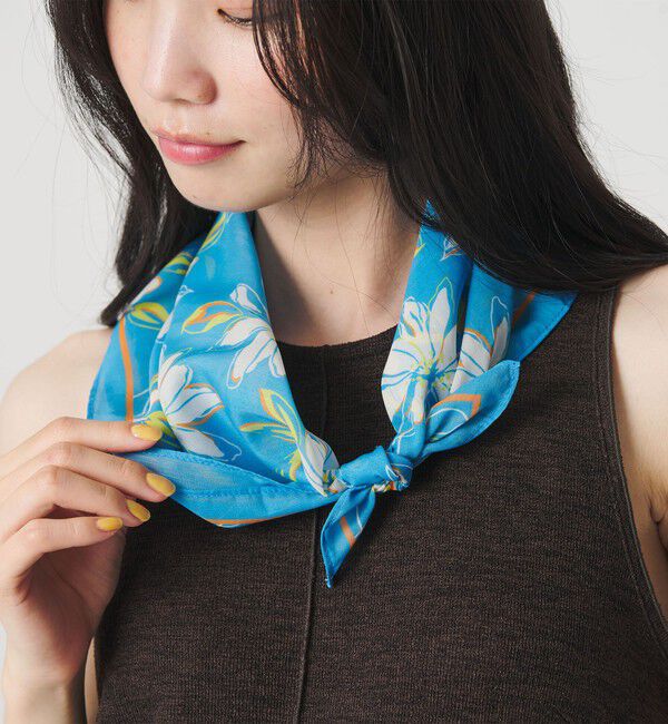 BEAUTY&YOUTH UNITED ARROWS「フラワー柄 スカーフ」|バンダナ・スカーフ|LT.BLUE