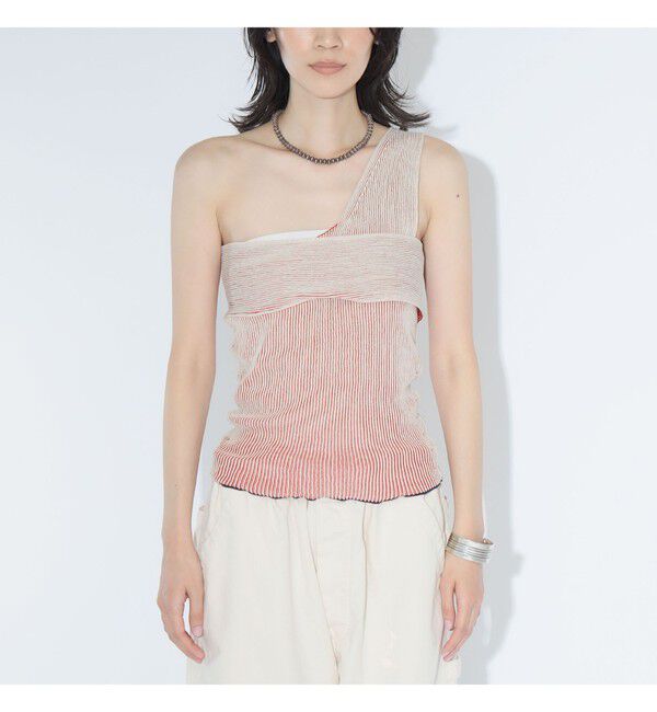 BEAMSBOY「maturely / プレーティング ワンショルダー ベスト」|ベスト・ジレ|