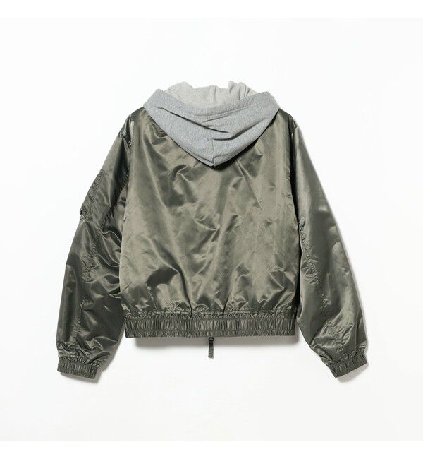BEAMS「フェイクレイヤード フライトジャケット【ワイドショートフィット】」|ブルゾン・スタジャン|
