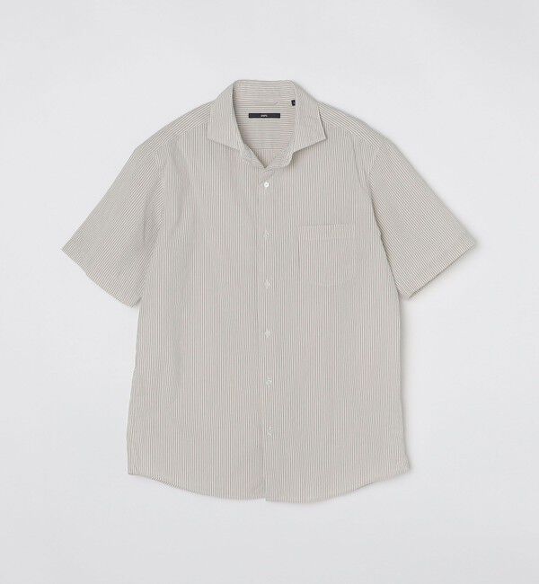 SHIPS「SHIPS: ボイル セミワイドカラー ストライプ ショートスリーブ シャツ」|シャツ・ブラウス|