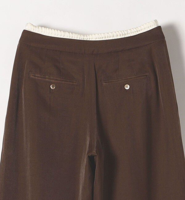 quaranciel「quaranciel:〈洗濯機可能〉シルキー サテン ダブルウエスト ワイド パンツ」|その他|