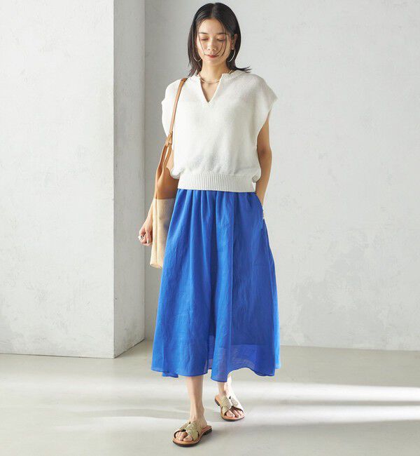 SHIPS for women「〈手洗い可能〉ポリエステル 麻 スキッパー プルオーバー」|プルオーバー|