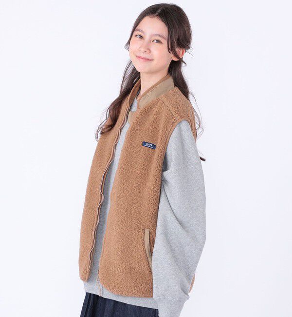 SHIPS KIDS「SHIPS KIDS:140～160cm/〈洗濯機可能〉ボア リバーシブル ベスト」|ダウンベスト・ベスト|