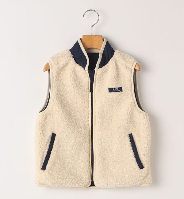 SHIPS KIDS「SHIPS KIDS:100～130cm/〈洗濯機可能〉ボア リバーシブル ベスト」|ダウンベスト・ベスト|