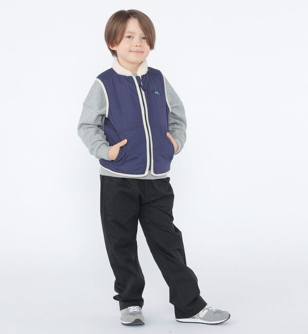 SHIPS KIDS「SHIPS KIDS:100～130cm/〈洗濯機可能〉ボア リバーシブル ベスト」|ダウンベスト・ベスト|