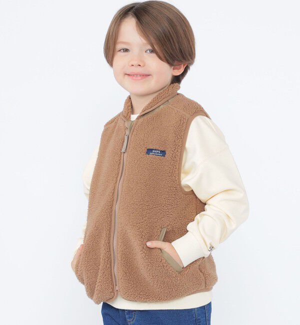 SHIPS KIDS「SHIPS KIDS:100～130cm/〈洗濯機可能〉ボア リバーシブル ベスト」|ダウンベスト・ベスト|