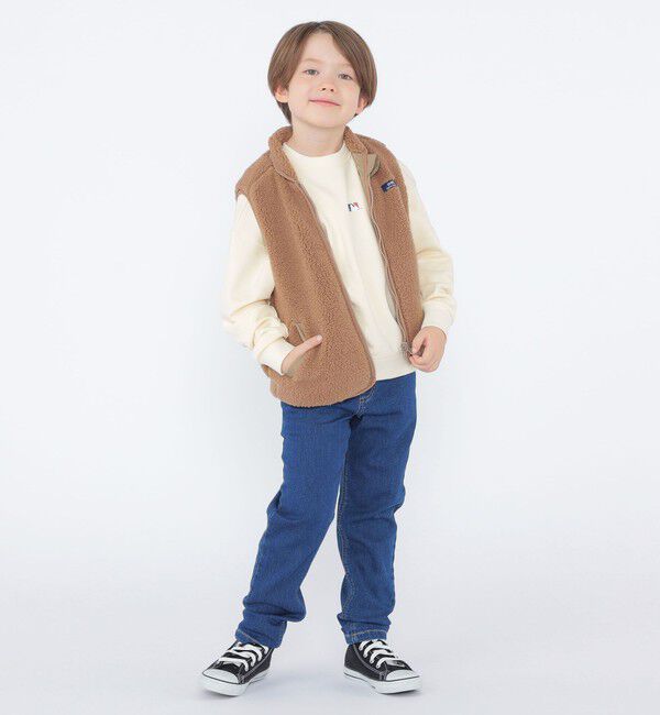 SHIPS KIDS「SHIPS KIDS:100～130cm/〈洗濯機可能〉ボア リバーシブル ベスト」|ダウンベスト・ベスト|