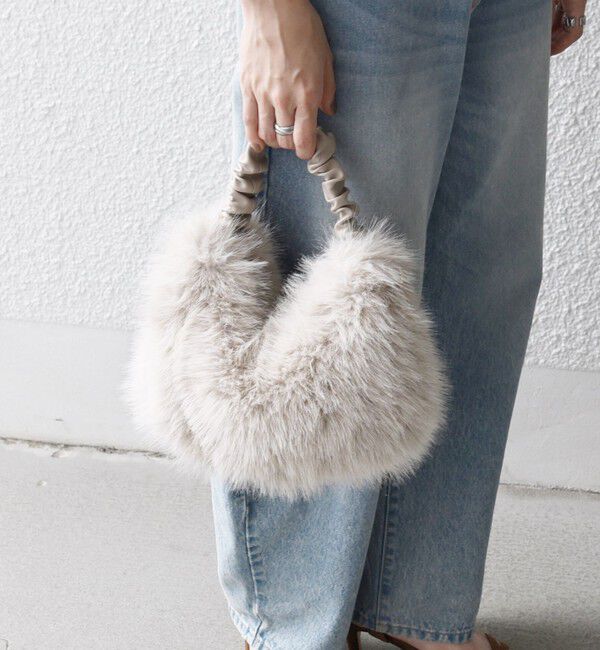 SHIPS any「SHIPS any: 2WAY フェイクファー ギャザー ショルダー バッグ」|ショルダー・メッセンジャー|