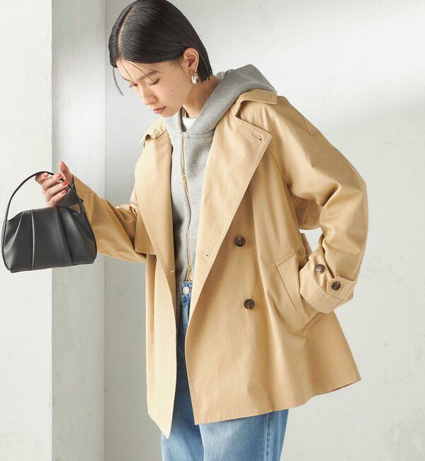 SHIPS for women「〈撥水加工〉バック ギャザー ドロスト ミディ丈 トレンチ コート」|トレンチコート|