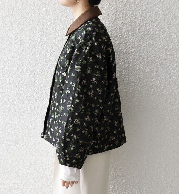 SHIPS any「SHIPS any:〈手洗い可能〉フラワー ジャカード ジップ ブルゾン」|ブルゾン・スタジャン|