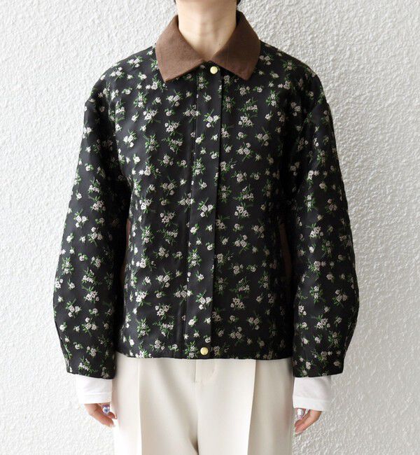 SHIPS any「SHIPS any:〈手洗い可能〉フラワー ジャカード ジップ ブルゾン」|ブルゾン・スタジャン|