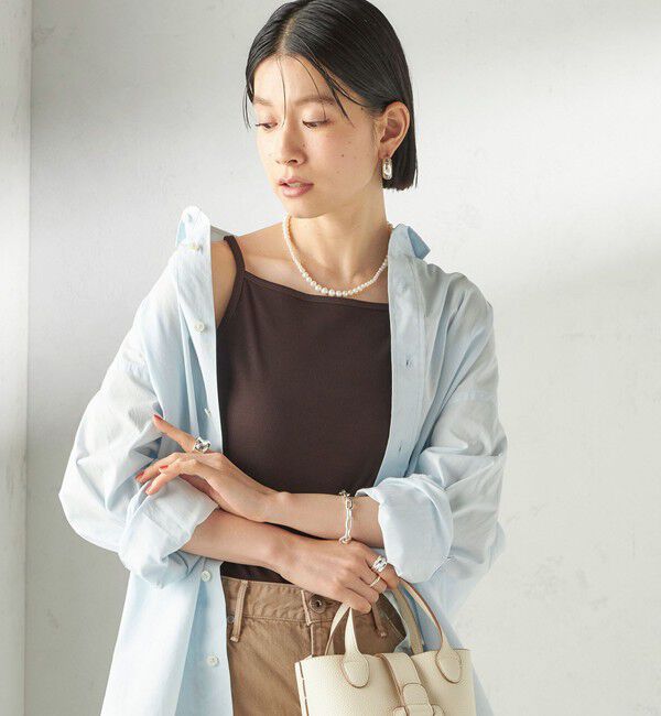 SHIPS for women「【SHIPS別注】GGG:〈手洗い可能〉スクエアネック リブ タンクトップ」|キャミソール|