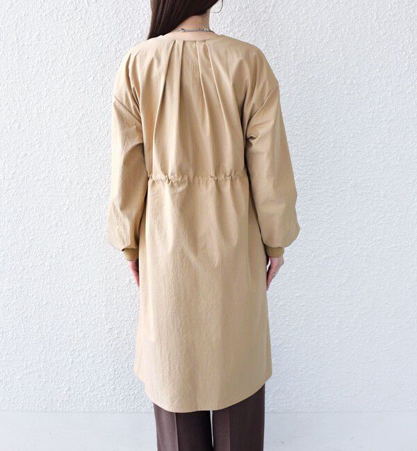 SHIPS Colors 「SHIPS Colors:〈手洗い可能〉ツイル ノーカラー タック コート◇」|ノーカラーコート|