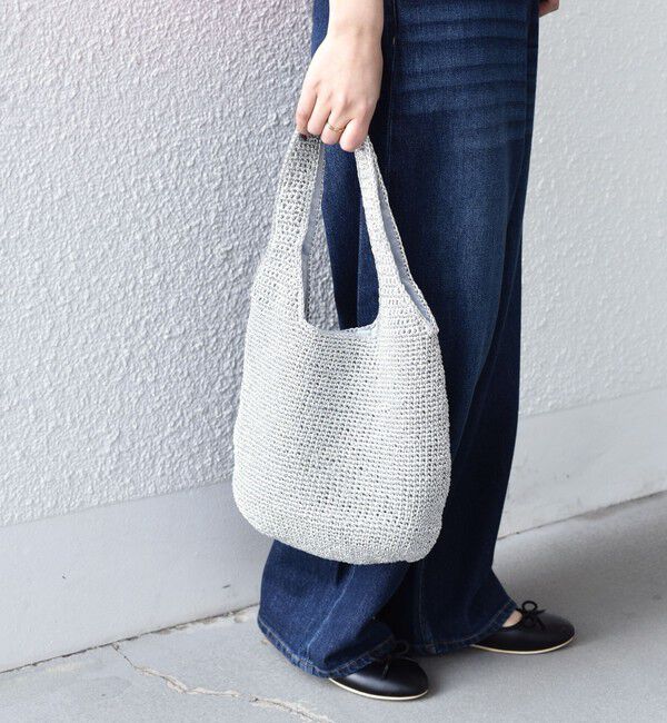 SHIPS Colors 「SHIPS Colors:メタリック コード トートバッグ◇」|かごバッグ|シルバー