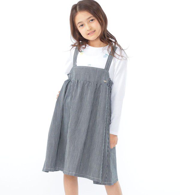 SHIPS KIDS「SHIPS KIDS:100～130cm/ライトデニム ジャンパースカート」|ジャンパースカート|ブルー系
