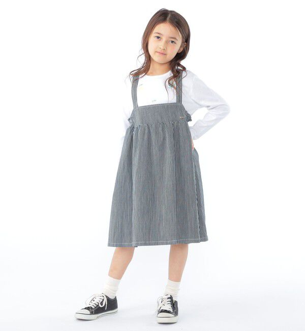 SHIPS KIDS「SHIPS KIDS:100～130cm/ライトデニム ジャンパースカート」|ジャンパースカート|