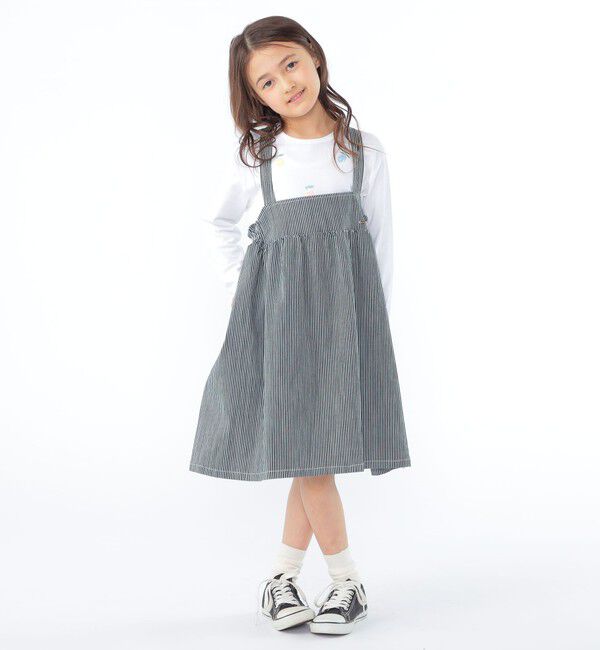 SHIPS KIDS「SHIPS KIDS:100～130cm/ライトデニム ジャンパースカート」|ジャンパースカート|