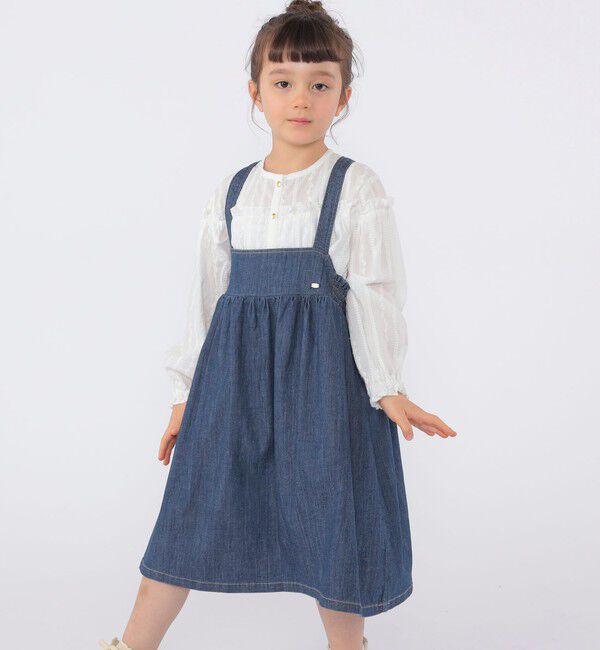 SHIPS KIDS「SHIPS KIDS:100～130cm/ライトデニム ジャンパースカート」|ジャンパースカート|