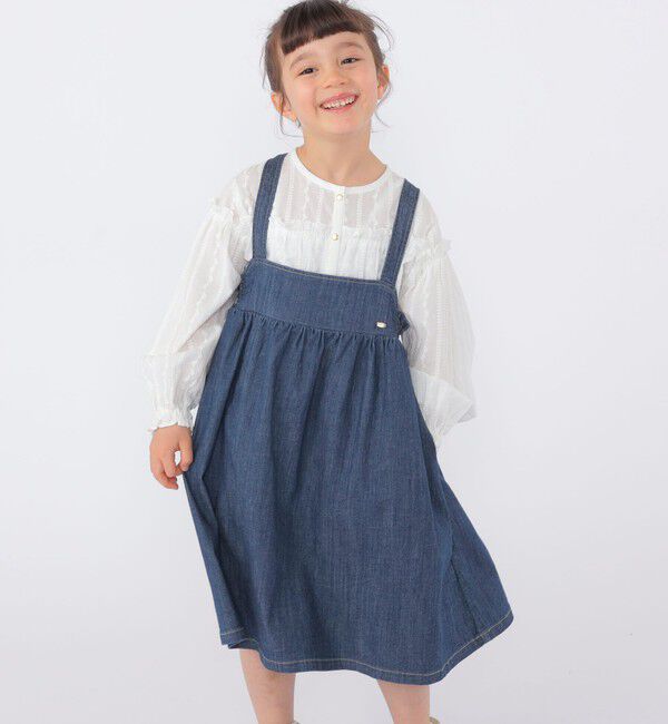 SHIPS KIDS「SHIPS KIDS:100～130cm/ライトデニム ジャンパースカート」|ジャンパースカート|