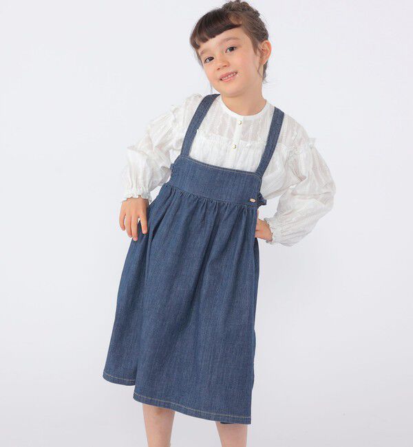 SHIPS KIDS「SHIPS KIDS:100～130cm/ライトデニム ジャンパースカート」|ジャンパースカート|