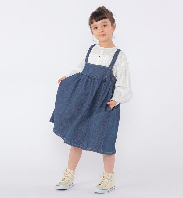 SHIPS KIDS「SHIPS KIDS:100～130cm/ライトデニム ジャンパースカート」|ジャンパースカート|