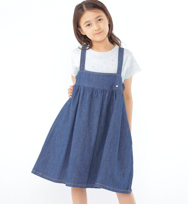 SHIPS KIDS「SHIPS KIDS:100～130cm/ライトデニム ジャンパースカート」|ジャンパースカート|