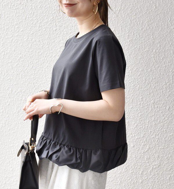 SHIPS any「《予約》SHIPS any:〈多機能/洗濯機可能〉マルチファンクション ドッキング ヘム コンパクト TEE」|Tシャツ・カットソー|