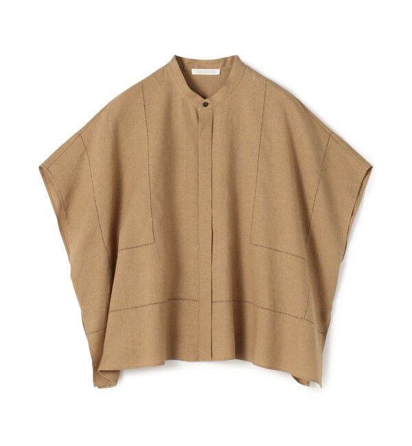 GALERIE VIE「フレンチリネン スタンドカラーシャツ」|シャツ・ブラウス|45 キャメル
