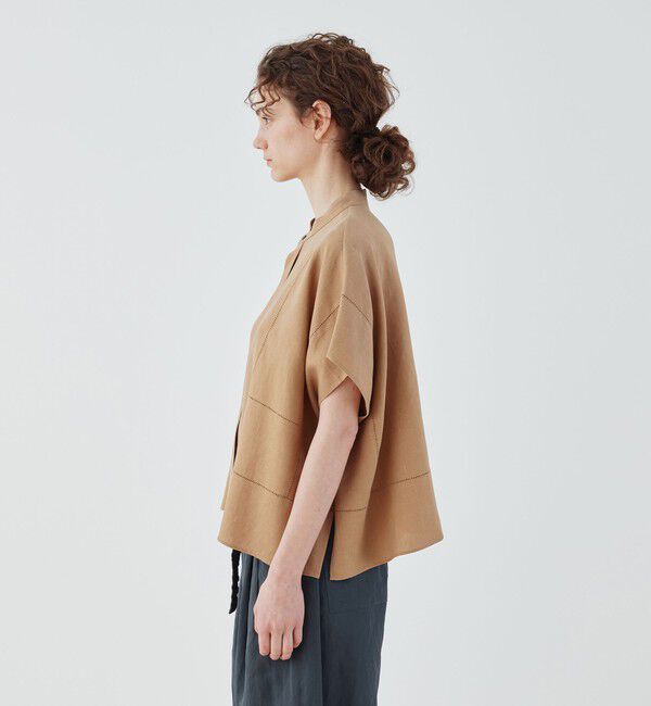 GALERIE VIE「フレンチリネン スタンドカラーシャツ」|シャツ・ブラウス|