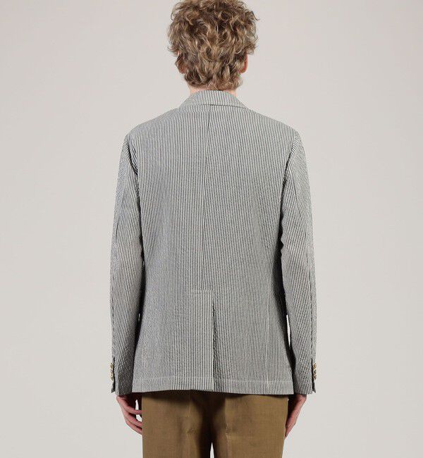 TOMORROWLAND MENS「ウールポリエステル サッカー シングルブレステッド3Bジャケット」|テーラードジャケット|