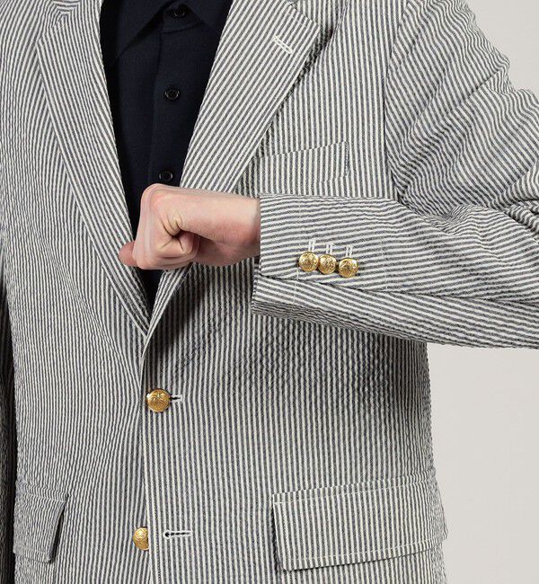 TOMORROWLAND MENS「ウールポリエステル サッカー シングルブレステッド3Bジャケット」|テーラードジャケット|