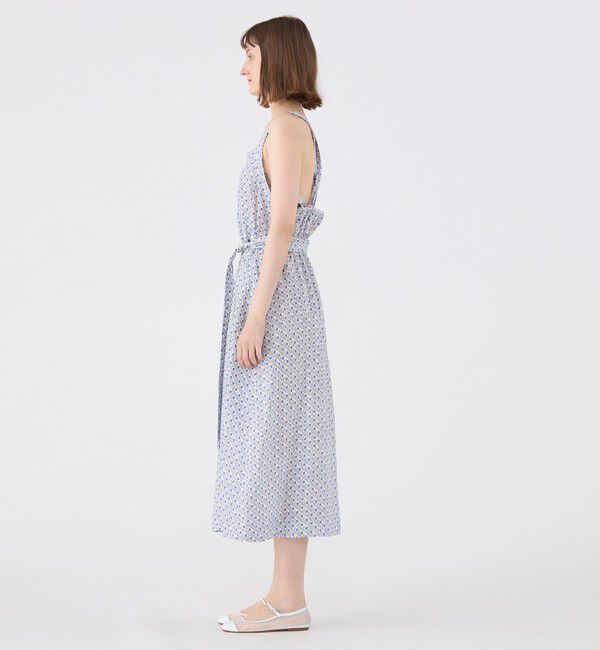 SOULEIADO「リネンプリント エプロンワンピース」|ワンピース|