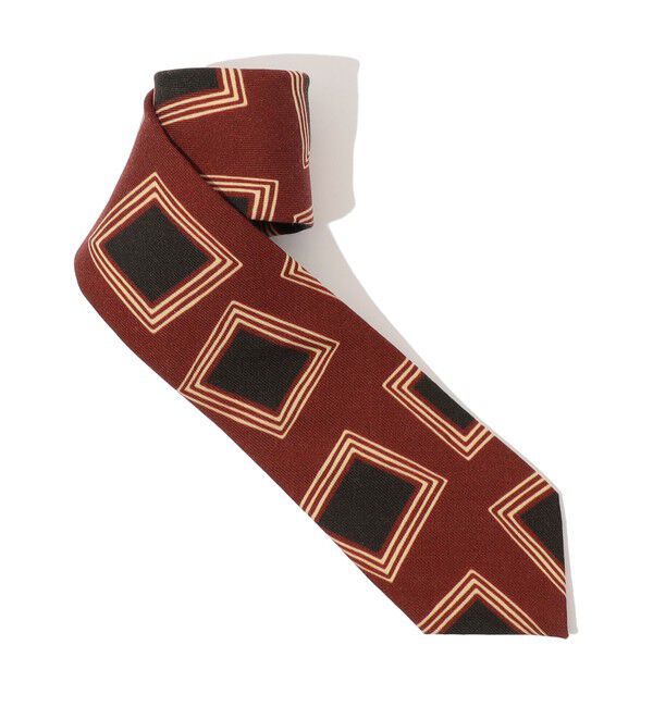 TOMORROWLAND GOODS「Seaward ＆ Stearn ウールプリントネクタイ」|ネクタイ・蝶ネクタイ|38 ダークレッド系