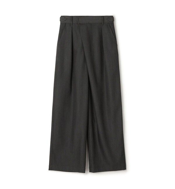 MACPHEE「ポリエステルウールドスキン アシンメトリーパンツ」|スラックス|17 チャコールグレー