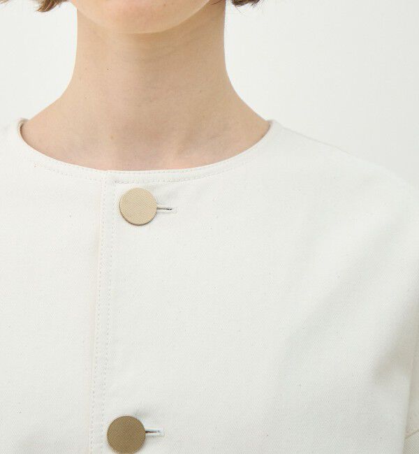 MACPHEE「ピグメントドリルクロス クルーネックジャケット」|ノーカラージャケット|