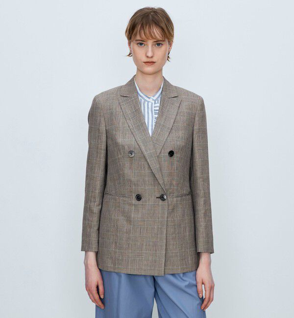 TOMORROWLAND collection「ブラウニーグレンチェック ダブルブレストジャケット」|テーラードジャケット|