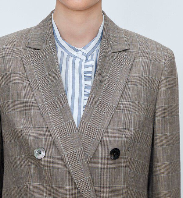 TOMORROWLAND collection「ブラウニーグレンチェック ダブルブレストジャケット」|テーラードジャケット|
