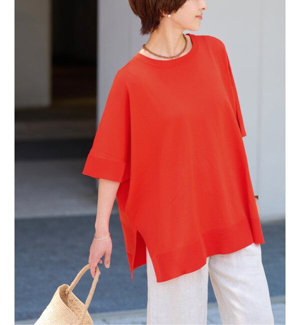 JOURNAL STANDARD relume「《追加3》接触冷感 / ウォッシャブルクールポンチョプルオーバー」|ニット・セーター|レッド