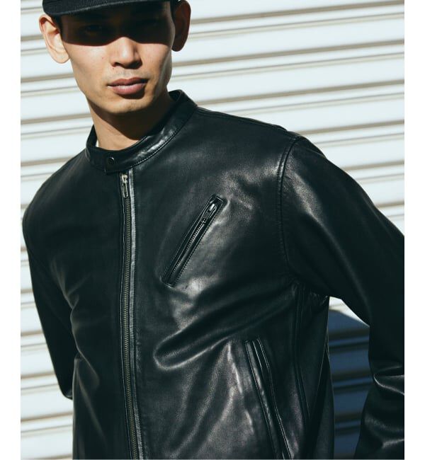 JOURNAL STANDARD「ウォッシュ シープ レザー シングル ライダース」|ライダースジャケット|