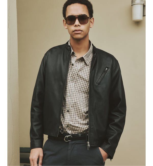 JOURNAL STANDARD「ウォッシュ シープ レザー シングル ライダース」|ライダースジャケット|