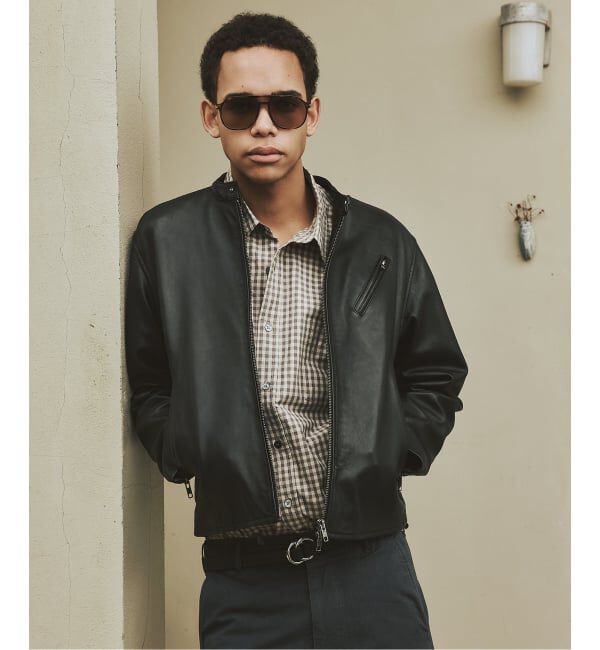 JOURNAL STANDARD「ウォッシュ シープ レザー シングル ライダース」|ライダースジャケット|
